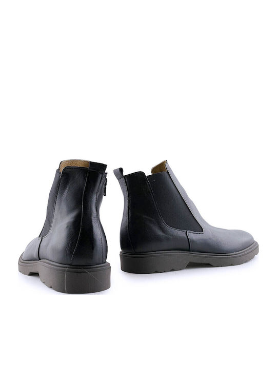 50 Leder Schwarz Chelsea Stiefeletten