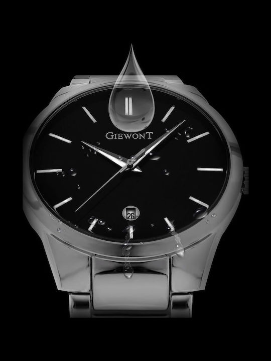 Giewont Men's Watch Battery with Silver Metal Bracelet