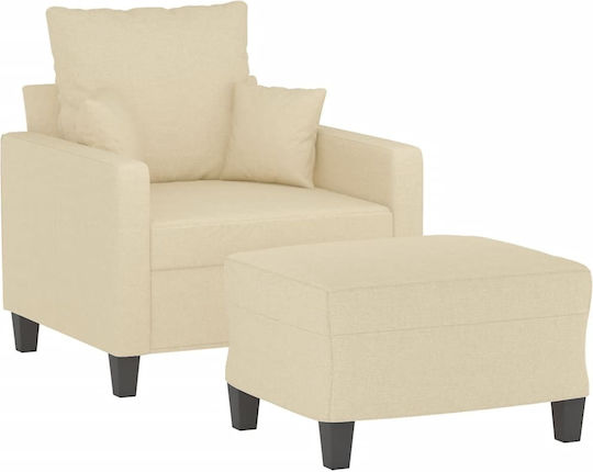 Sessel mit Fußhocker Cream 78x77x80cm