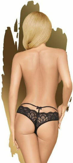 Penthouse Γυναικείο Sexy String με Δαντέλα Μαύρο