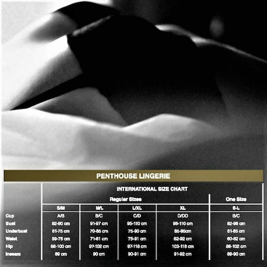 Penthouse Γυναικείο Sexy String με Δαντέλα Μαύρο