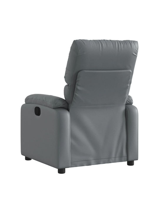 Πολυθρόνα Relax με Υποπόδιο από Δερματίνη Γκρι 75x99x99cm