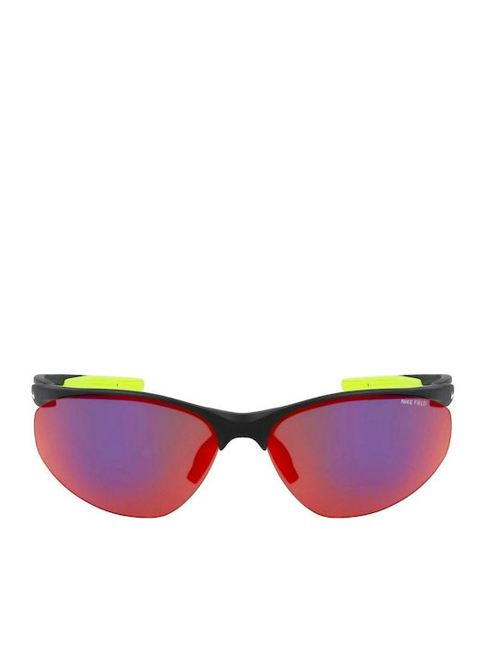 Nike Aerial E Unisex Sunglasses with Black Plastic Frame and Blue Mirror Lens DZ7353-011