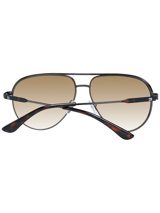 Guess Men's Sunglasses with Black Metal Frame and Brown Gradient Lens GF5083 08F