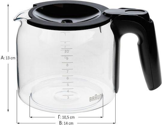 Braun 7313210644 Filter Drip Coffee Maker Carafe 10cups