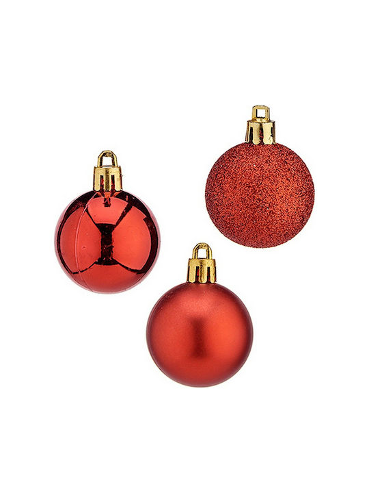 Krist+ Christmas Plastic Ball Ornament Red 9.5cm 20pcs