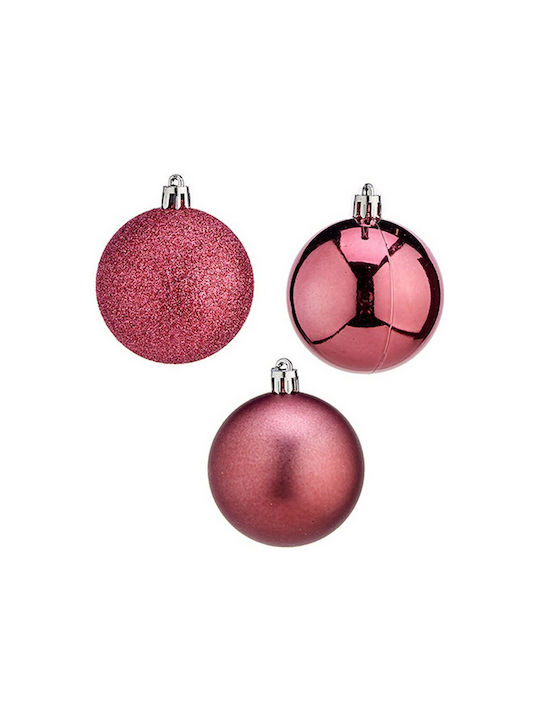 Krist+ Ornament de Crăciun Set Plastic Pink 8buc Set de 24buc