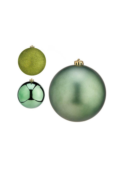 Krist+ Christmas Plastic Set Ornaments Green 16x15cm 4pcs