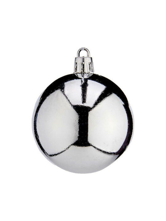 Krist+ Christmas Plastic Ball Ornament Silver 6cm 24pcs