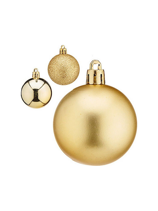 Krist+ Weihnachtshänger Kugel Ornament Plastik Gold 5cm Set 24Stück