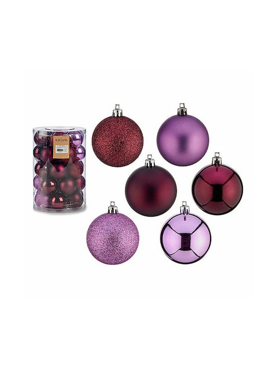 Krist+ Ornament de Crăciun Set Plastic Purple 7x6buc Set de 30buc