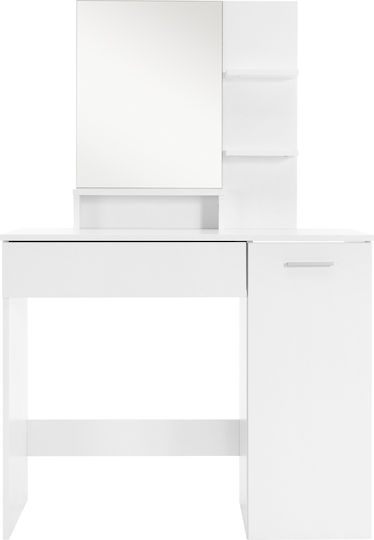 Schminktisch Hölzern White mit Spiegel 90x38x138cm