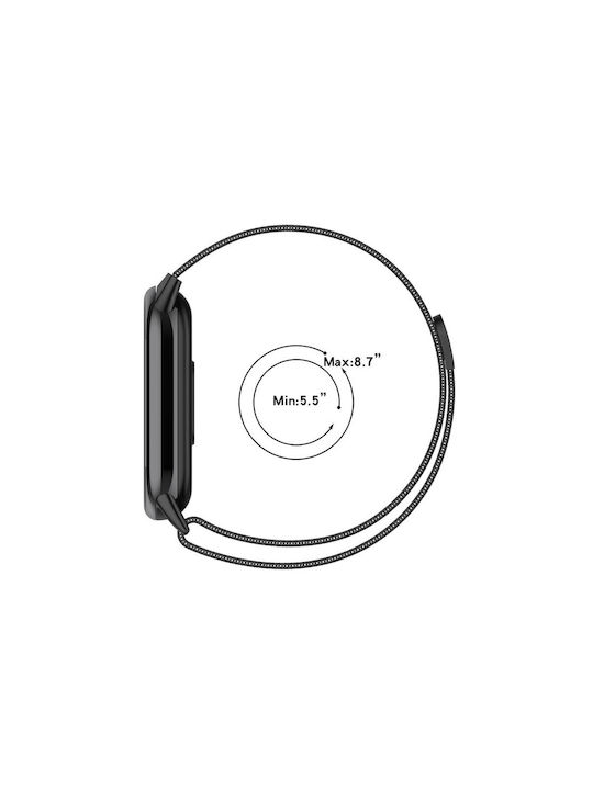 Metal Watch Λουράκι Ανοξείδωτο Ατσάλι Μαύρο (Xiaomi Smart Band 8)