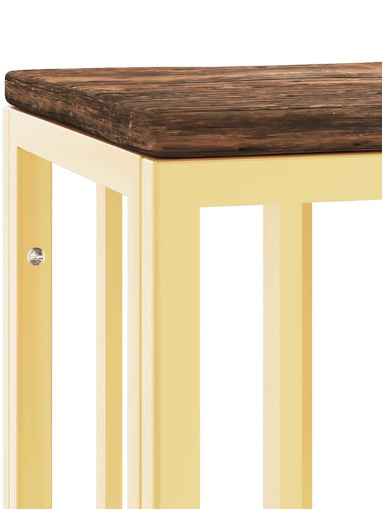 Solid Wood Console Table Gold L70xW30xH70cm