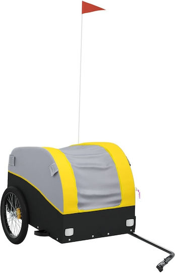Vidaxl Bicycle Trailer Black Yellow 45 Kilograms Iron