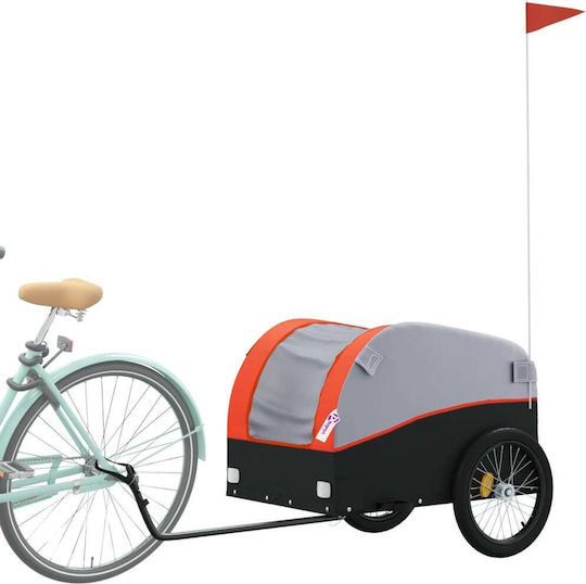 Vidaxl Bicycle Trailer Black Orange 45 Kg Iron