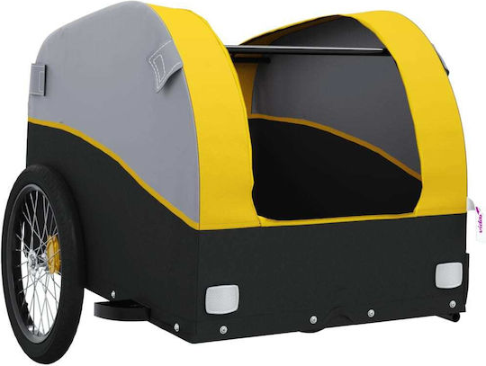 Vidaxl Bicycle Trailer Black Yellow 45 Kilograms Iron