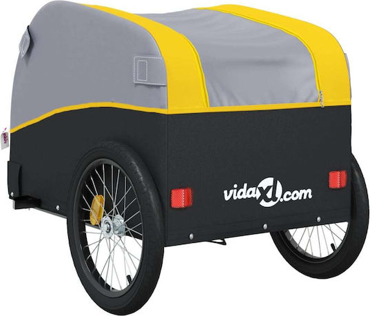 Vidaxl Bicycle Trailer Black Yellow 45 Kilograms Iron