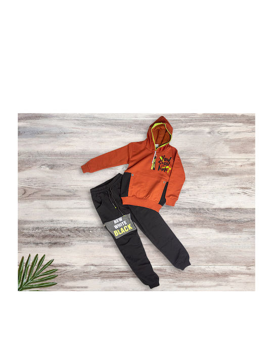 Babydom Kids Sweatpants Set Orange 2pcs