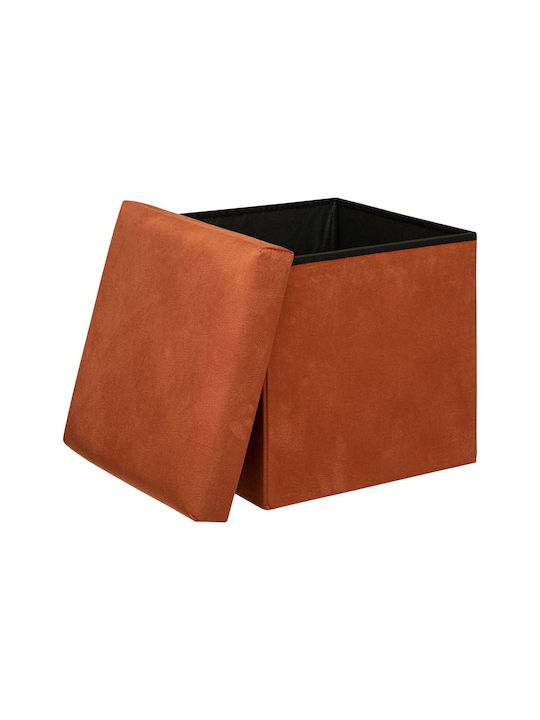 Stool For Living Room With Storage Space Upholstered with Velvet A-s Liloy Ambre 38x38x38cm