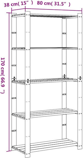 vidaXL Bibliothek Braun 38x38x80cm