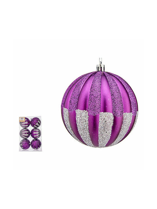 Krist+ Christmas Plastic Set Ornaments Purple 6pcs