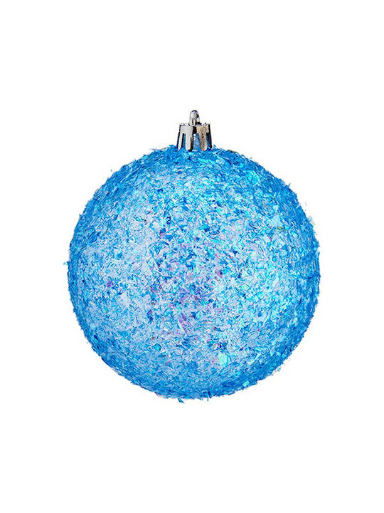 Krist+ Weihnachtshänger Kugel Ornament Plastik Blau 8cm