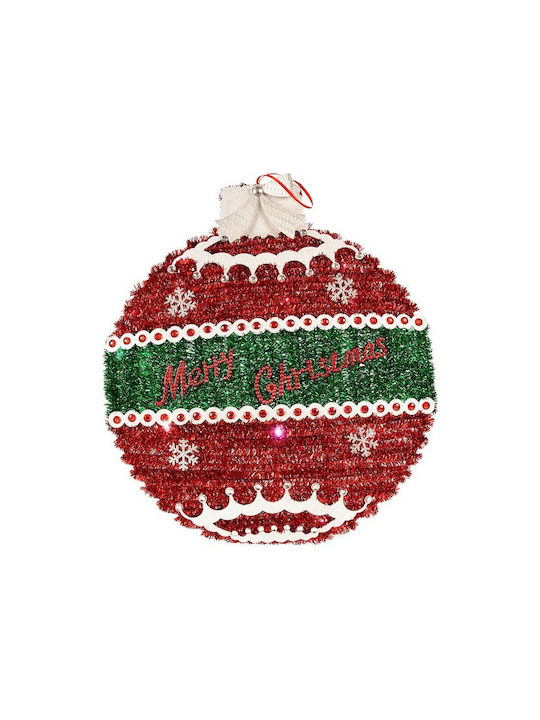 Krist+ Christmas Plastic Ball Ornament Illuminated Red