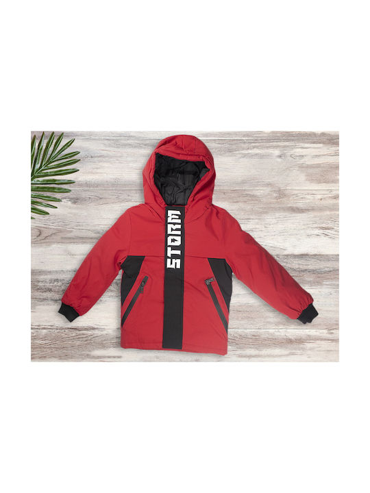 Babydom Kids Casual Jacket with Hood Red.