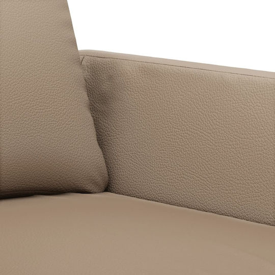 Living Room Furniture Set 2-Seater & 2-Seater & Stool Cappuccino