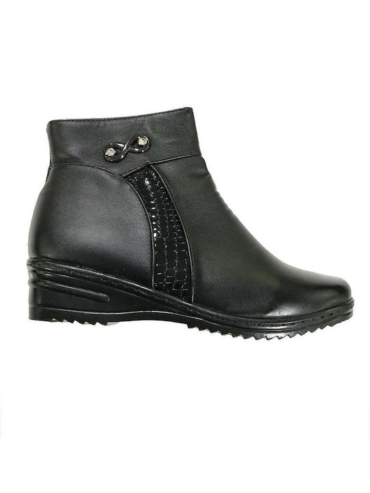 Ustyle Women's Ankle Boots Platform Black