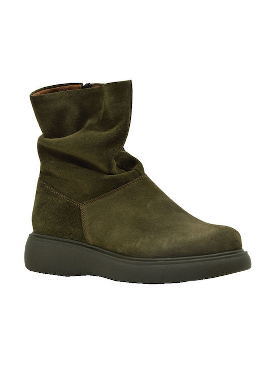 Ragazza Wildleder Damen Knöchelstiefel Khaki