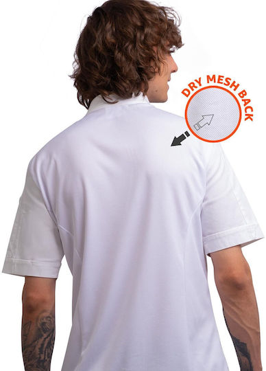 strongAnt Coat Chef 100% Microfiber White with Short Sleeve