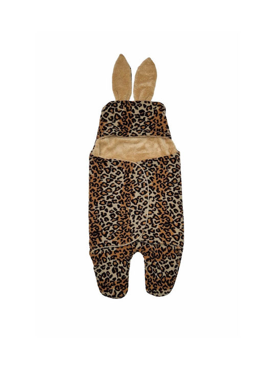 Bebecix Winter Schlafsack mit Füßen LEOPARD COFFEE
