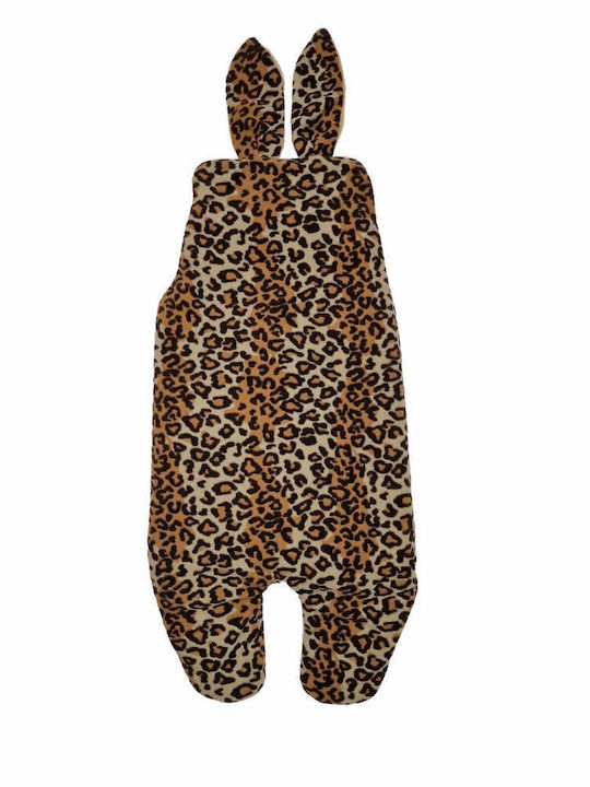Bebecix Winter Schlafsack mit Füßen LEOPARD COFFEE