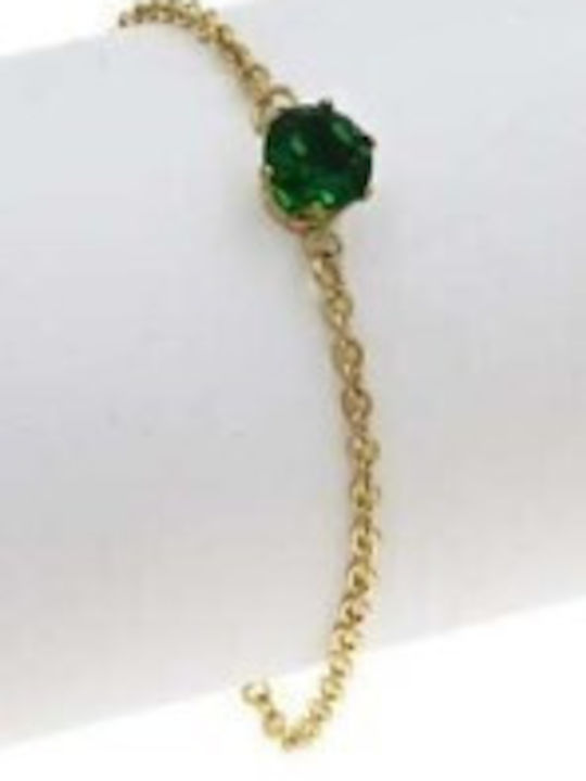 Fito+ Bracelet Chain Green Zircon made of Steel Gold Plated with Zircon