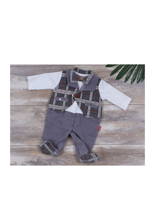 Babydom Baby Bodysuit Set Grey