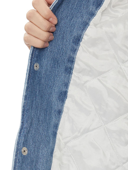 Women's Short Jean Jacket for Spring or Autumn Blue