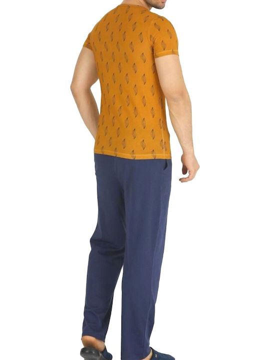 Teknur Καλοκαιρινή Ανδρική Πιτζάμα Βαμβακερή Mustard. Teknur Καλοκαιρινή Ανδρική Πιτζάμα Βαμβακερή Mustard.