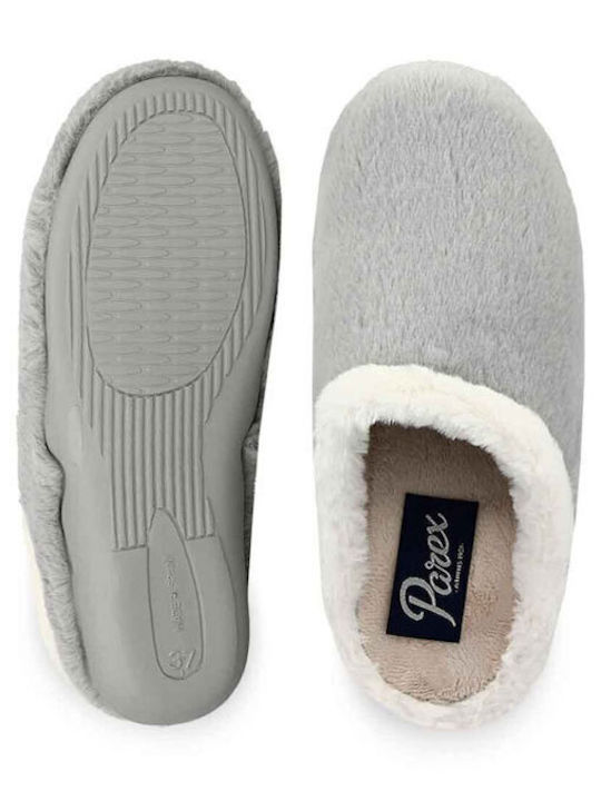 Parex Winter Women's Slippers with fur in Gray color