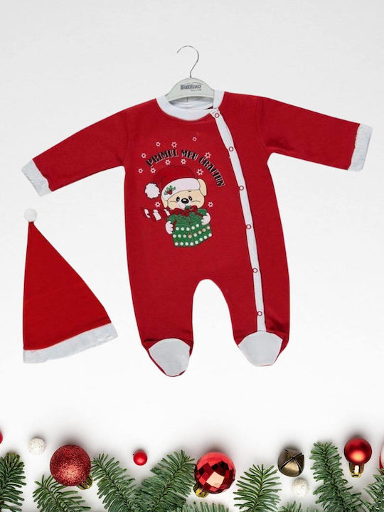 Pabbuc Baby Baby Bodysuit Set Long-Sleeved with Accessories Red