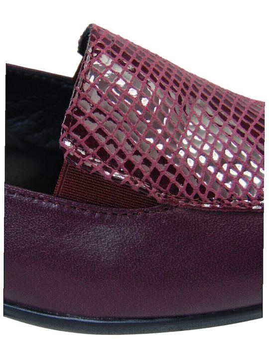 Damen Mokassins in Burgundisch Farbe