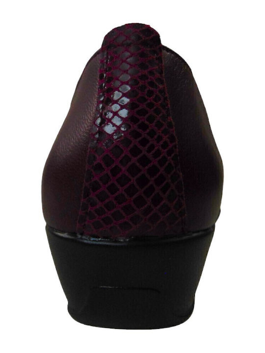 Damen Mokassins in Burgundisch Farbe