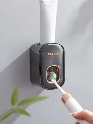 Ecoco Baza de susținere a periuței de dinți cu Dozator Automat de Pastă de Dinti Plastic Neagră