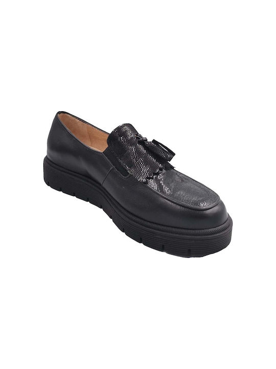 Markisia Leather Women's Moccasins in Black Color