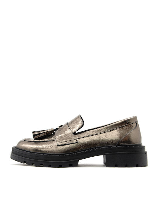 Inuovo Leder Damen Mokassins Bronze