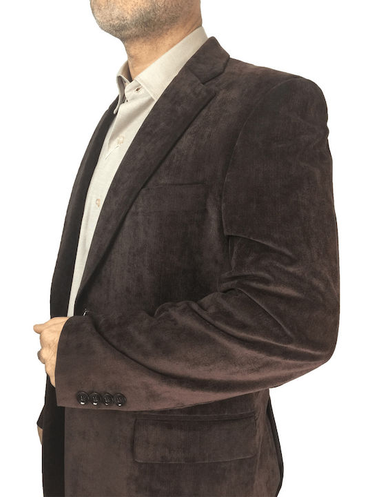 Men's Winter Suit Jacket Regular Fit Brown