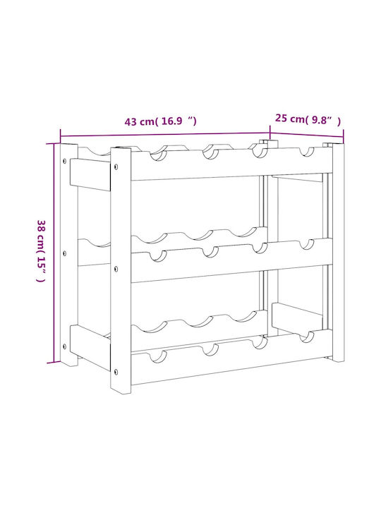 vidaXL Επιδαπέδια Κάβα Ποτών Ξύλινη Καφέ 43x25x38εκ.