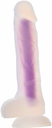 Dream Toys Glass Dildo with Balls and Suction Cup Purple 19cm
