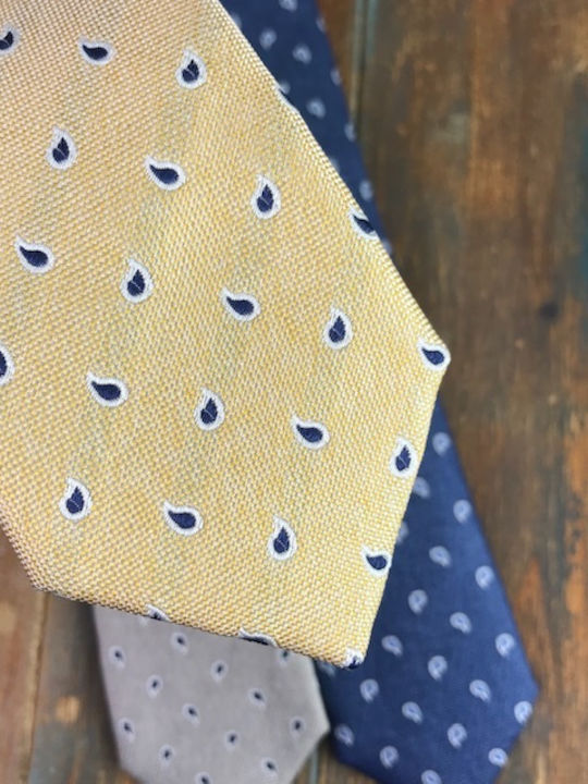 Octopus Men's Tie Silk Printed in Yellow Color